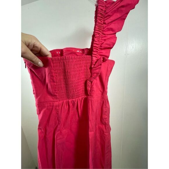 Anthropologie NWOT Pink Column One Shoulder Linen Dress Size XXS - Picture 8 of 12